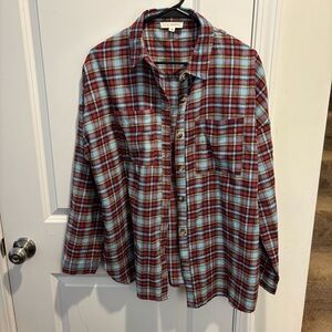 La Hearts Multicolor Plaid Button Down Shirt